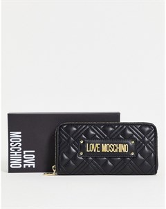 Черный стеганый кошелек Love moschino