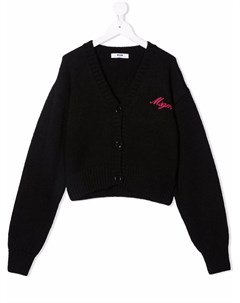 Кардиган с вышитым логотипом Msgm kids