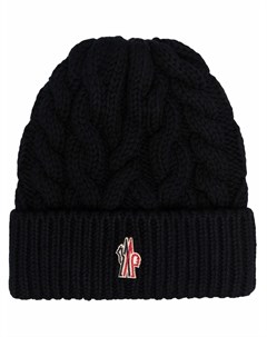 Шерстяная шапка бини фактурной вязки Moncler grenoble