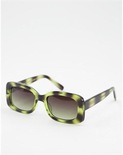 Круглые солнцезащитные очки в зеленой черепаховой оправе в стиле унисекс Salo A.kjaerbede