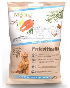 Лакомство для кошек Хрустящие подушечки Со вкусом лосося 0 05 кг Molina