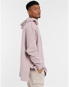 Худи розового цвета в стиле oversized с короткой молнией Asos design