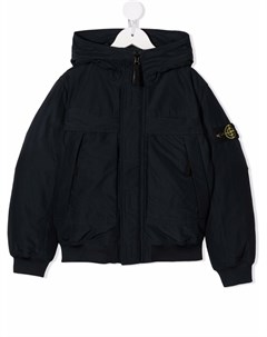 Пуховик с нашивкой логотипом Stone island junior