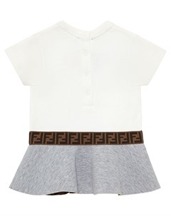 Расклешенное платье с логотипом Fendi kids