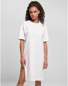 Белое платье футболка с разрезом из органического хлопка Urban classics
