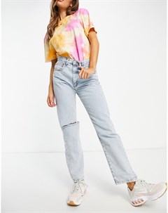 Выбеленные джинсы в винтажном стиле с рваной отделкой на коленях Cotton:on