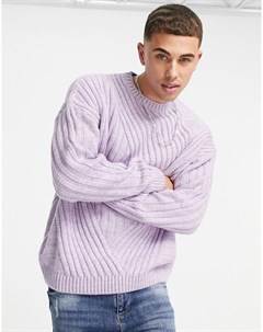 Сиреневый джемпер в стиле oversized в рубчик Asos design