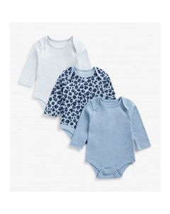 Боди с длинным рукавом 3 шт голубой Mothercare