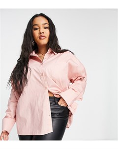 Oversized рубашка персикового цвета с карманом от комплекта Public desire curve