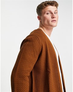 Облегающий бежевый кардиган фактурной вязки Asos design