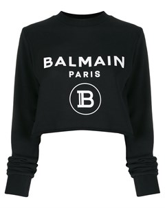 Укороченная толстовка с логотипом Balmain