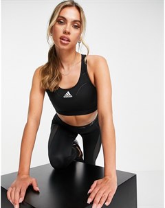 Черный спортивный бюстгальтер со средней степенью поддержки adidas Training Traing Heat Ready Adidas performance