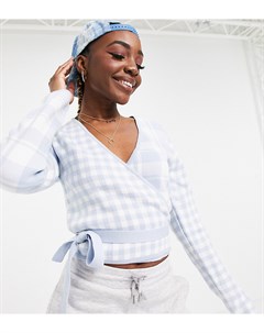 Трикотажный топ с запахом в клетку ASOS DESIGN Tall Asos tall