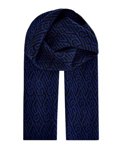 Шерстяной шарф с волокнами кашемира и принтом интарсией Yves salomon