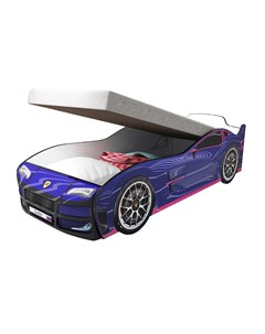 Кровать машина карлсон турбо с подъемным механизмом синий 75x48x178 см Magic cars