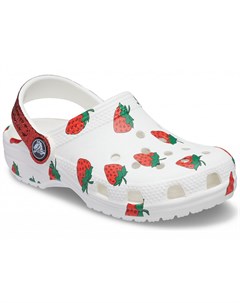 Сабо для девочек Kids Classic Food Print Clog White Crocs