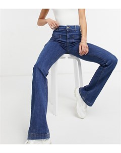 Синие расклешенные джинсы с карманами спереди River island tall