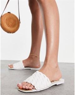 Белые плетеные сандалии River island