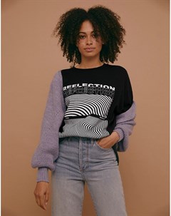 Черная футболка с надписью Reflection Topshop