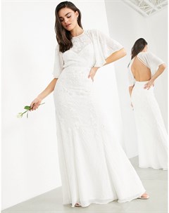 Свадебное платье в винтажном стиле с расклешенными рукавами Gabriella Asos edition