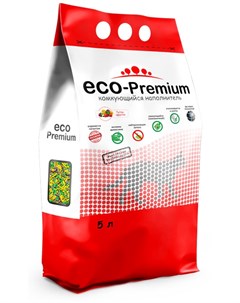 Наполнитель Eco Premium Тутти фрутти древесный комкующийся с ароматом фруктов и ягод для кошек 5 л 1 Eco-premium
