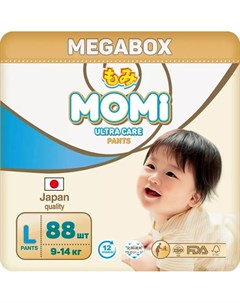 Подгузники трусики Ultra Care Megabox L 9 14кг 88шт Momi