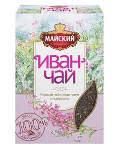 Чай черный Иван чай с черным чаем и чабрецом 75гр Майский