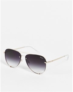 Дымчато серые солнцезащитные очки авиаторы Quay Quay eyewear australia