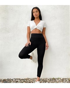 Черные леггинсы с завышенной талией ASOS DESIGN Petite Asos petite