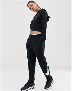 Черные oversize джоггеры с логотипом галочкой Nike