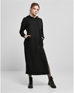 Черное платье худи с длинными рукавами и разрезом сбоку Urban classics