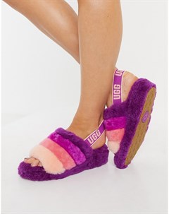 Слиперы ягодного цвета в полоску Fluff Yeah Slide Ugg