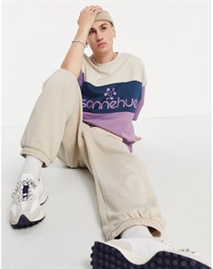 Oversized футболка фиолетового цвета в стиле колор блок Asos design