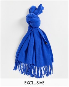 Широкий шарф кобальтового синего цвета в стиле унисекс Inspired Reclaimed vintage