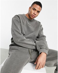 Окрашенный свитшот в рубчик оливково зеленого цвета Premium Sweats Adidas originals