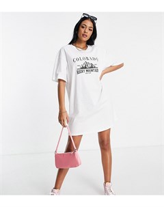 Белое платье футболка с надписью Colorado Missguided tall