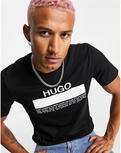 Черная футболка с логотипом надписью Daitai Hugo