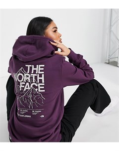 Худи бордового цвета с контурным принтом гор Mountain Outline эксклюзивно для ASOS The north face