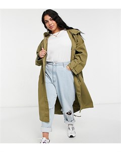 Длинная парка цвета хаки ASOS DESIGN Curve Asos curve