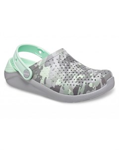 Сабо детские Kids LiteRide Printed Camo Clog Light Grey Neo Mint Crocs