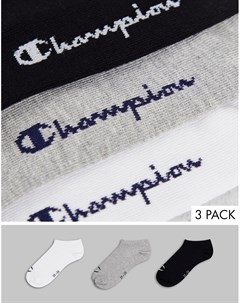 Набор из 3 пар спортивных носков серого белого и черного цвета Champion