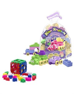 Развивающая игрушка Набор Игрушка Кубик логический большой Конструктор Кноп Кнопыч 61 деталей Тебе-игрушка