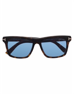 Солнцезащитные очки в прямоугольной оправе черепаховой расцветки Tom ford eyewear