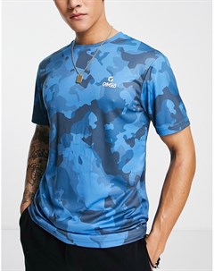 Голубая футболка с камуфляжным принтом Performance Gym 365