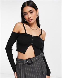 Черный кардиган с открытыми плечами Asos design