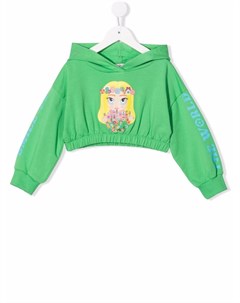 Укороченное худи с принтом Chiara ferragni kids