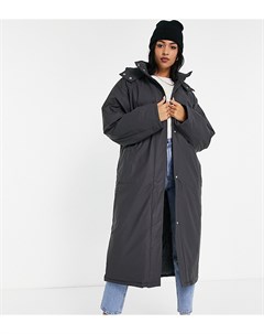 Темно серый утепленный и прорезиненный дождевик ASOS DESIGN Tall Asos tall