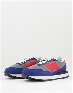 Синие кроссовки с красными вставками 237 New balance