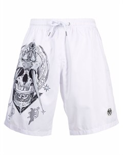 Плавки шорты с кулиской и принтом Skull Philipp plein