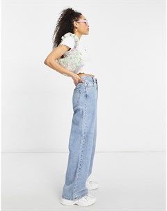 Светлые выбеленные свободные джинсы с завышенной талией в винтажном стиле Asos design